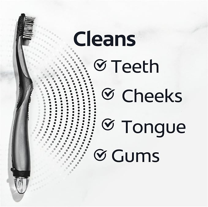 Colgate 360 Vibrate Charcoal Battery Operated Toothbrush Pack, Soft with 1 AAA Battery Included, Black, 2 Count