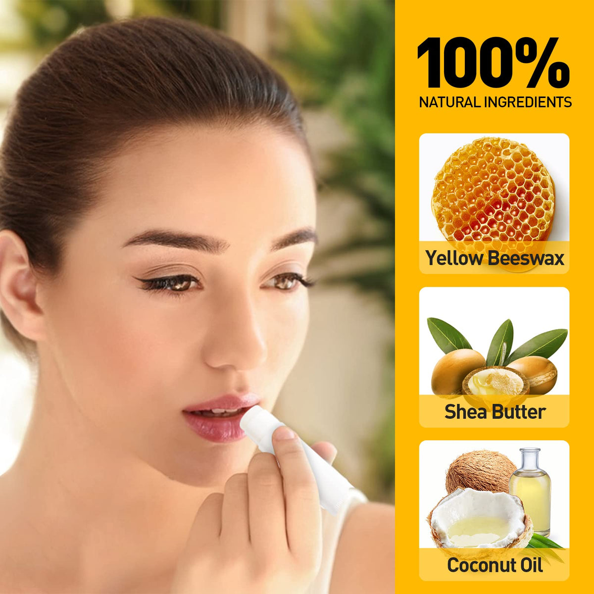 DMSKY 100-Pack Lip Balm Bulk 5 Flavors with Vitamin E and 100% Coconut Oil, Lip Care Product, Moisturizing Lip Balm for dry cracked lips