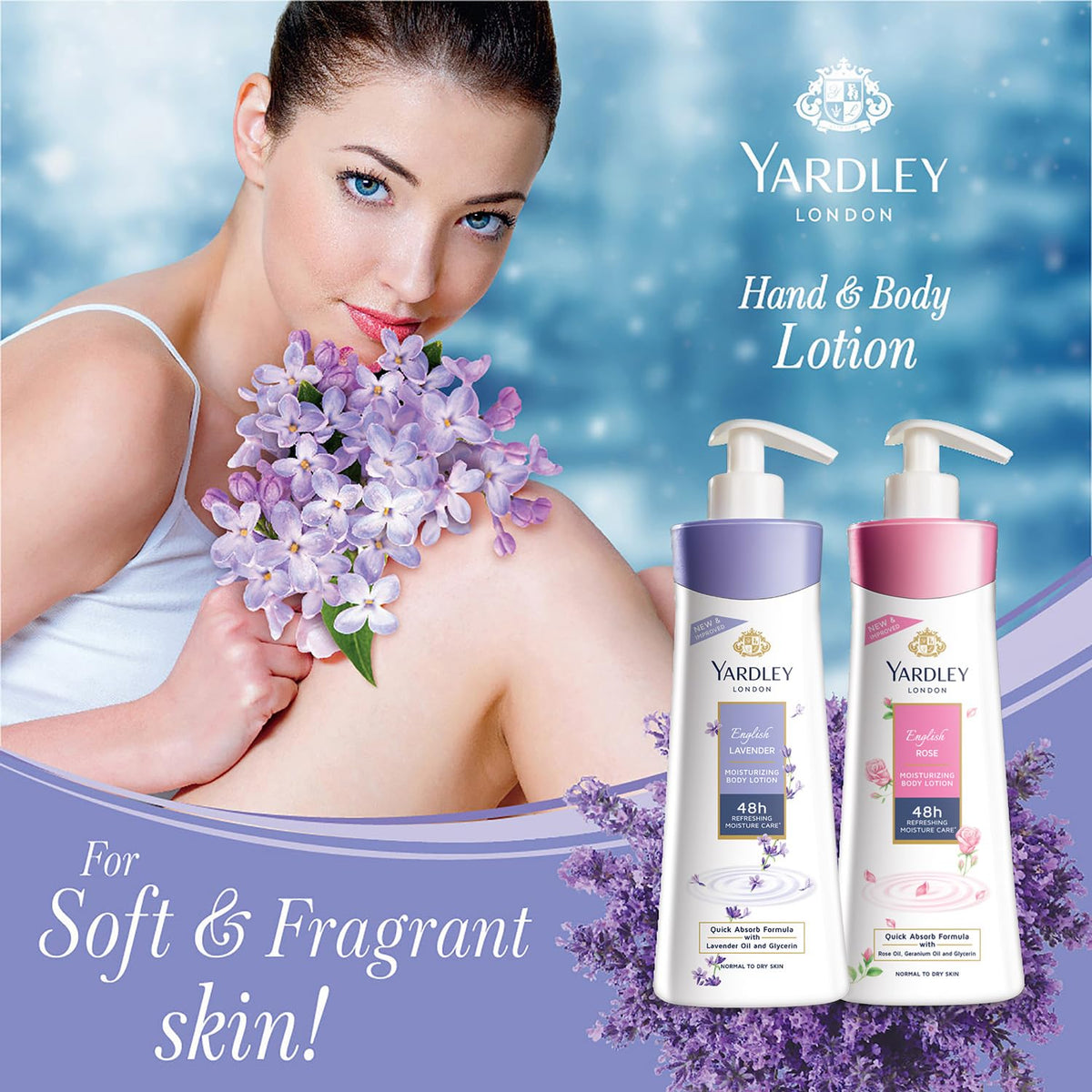 Yardley London English Lavender Hand and Body Lotion, 350ml (Pack of 2)