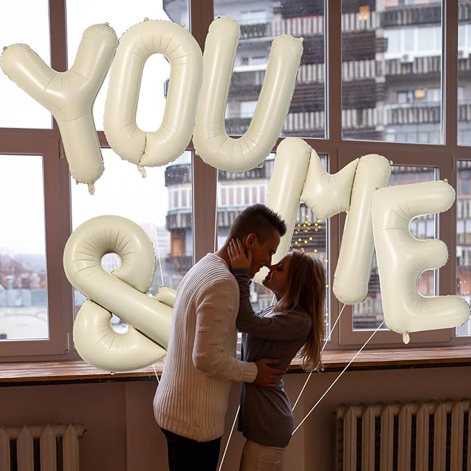 Biapian 40 Inch Ampersand Balloons, Cream Symbol & Foil Balloon, Big Single Sign Jumbo Balloon, Beige Large Aluminum DIY Balloons for Name Abbreviation, Birthday, Baby Shower, Wedding Party Decoration