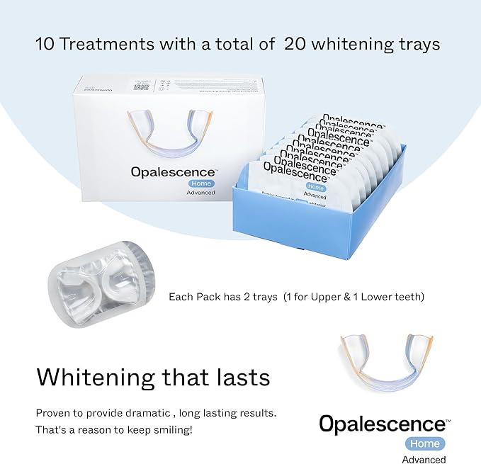 Opalescence GO Home Advanced Teeth Whitening Trays 10% (10 Treatments) Hydrogen Peroxide PF Whitening Prefilled Kit - Developed by Leaders in Professional Whitening - 5821-T