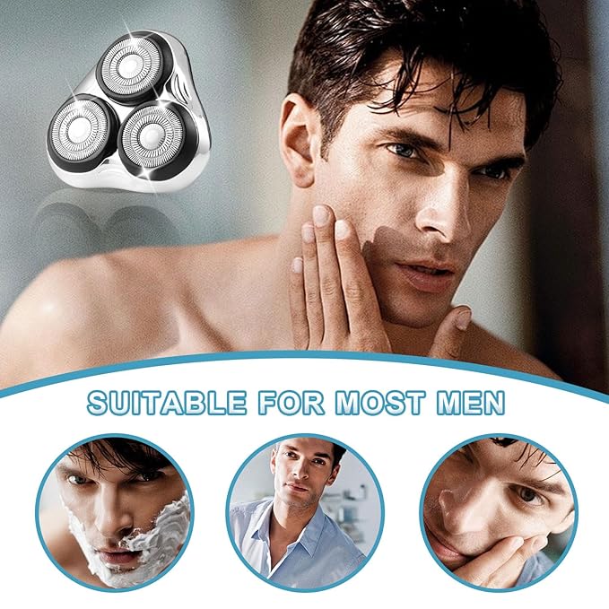 Universal Rotary Shaver Replacement Head Compatible with Remington Shaver Razor Parts for Series R3,R4,R5,R6,R7,R8,SP-3141 and SP-5161 Foils (Silver/2Pack)