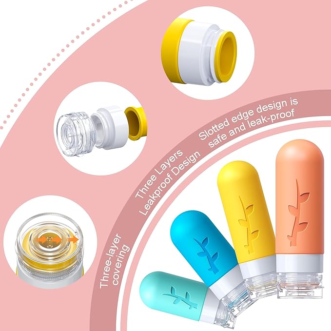 18pack Travel Bottles for Toiletries:Silicone TSA Approved-Containers for Toiletries,Leak Proof Refillable Liqus Shampoo And Conditioner Essentials toiletry Bottles