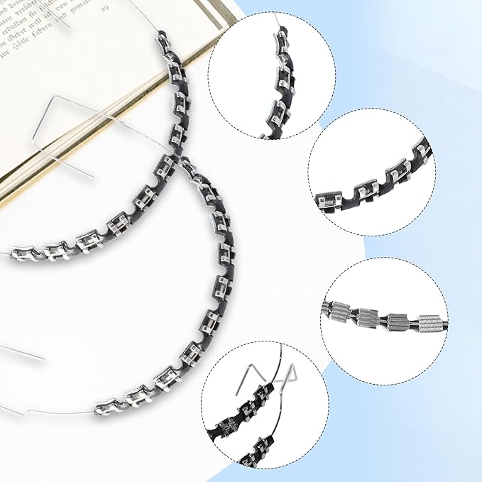 4 Pair of Temporary Tooth Decoration, Teeth Retainer Practical Brackets para Dientes Sturdy Retenedores de Dientes Ortodoncia Props for Dental Students to Practice (Black)