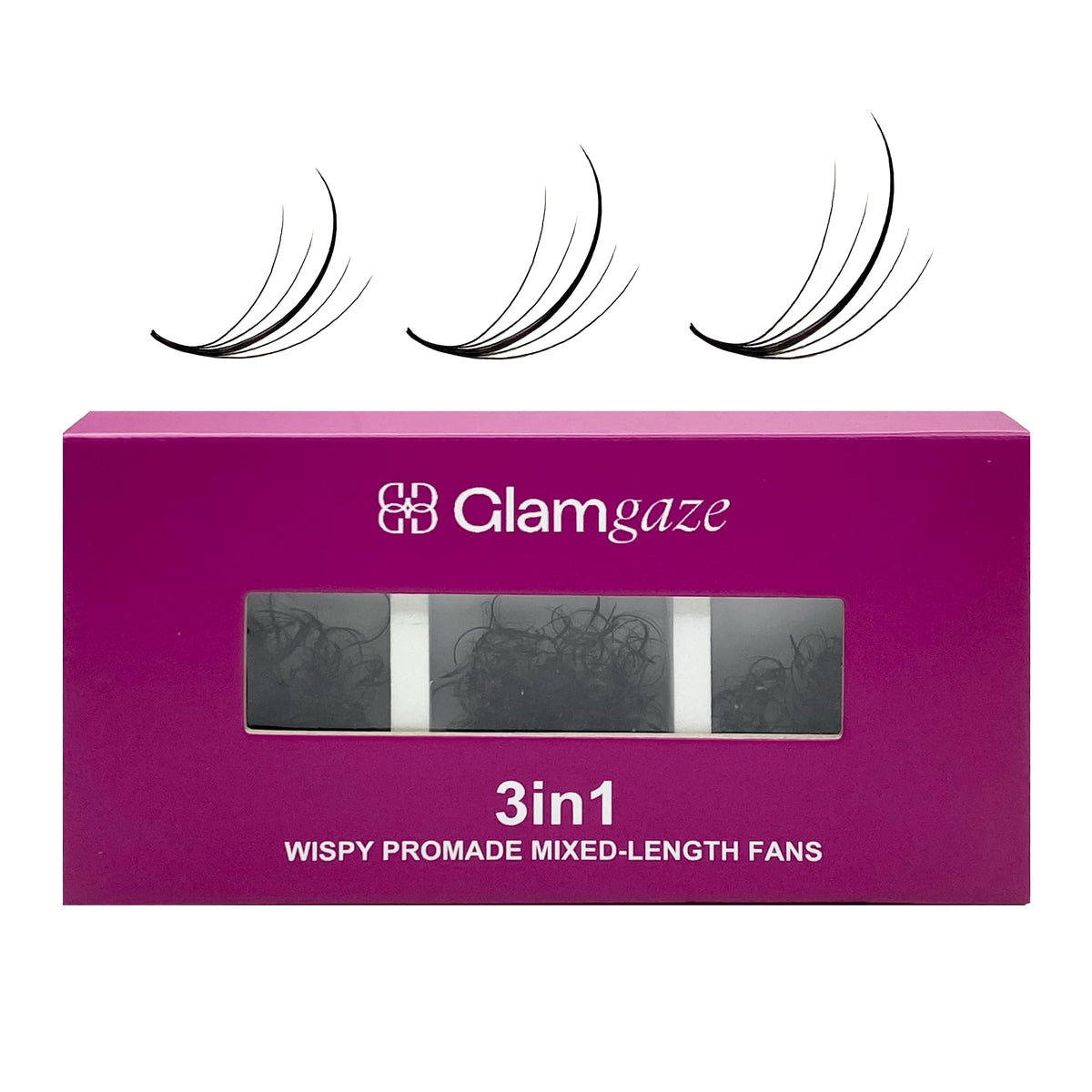 GLAMGAZE 750 Wispy Promade Fans - 5D 7D 9D, C D CC Curl 0.05-0.07mm Thickness Mixed Length - Handmade Wispy Eyelash Extensions Loose Premade Lash Fans Soft Spikes Volume Lash (5D-0.07-D, 11/12/13)