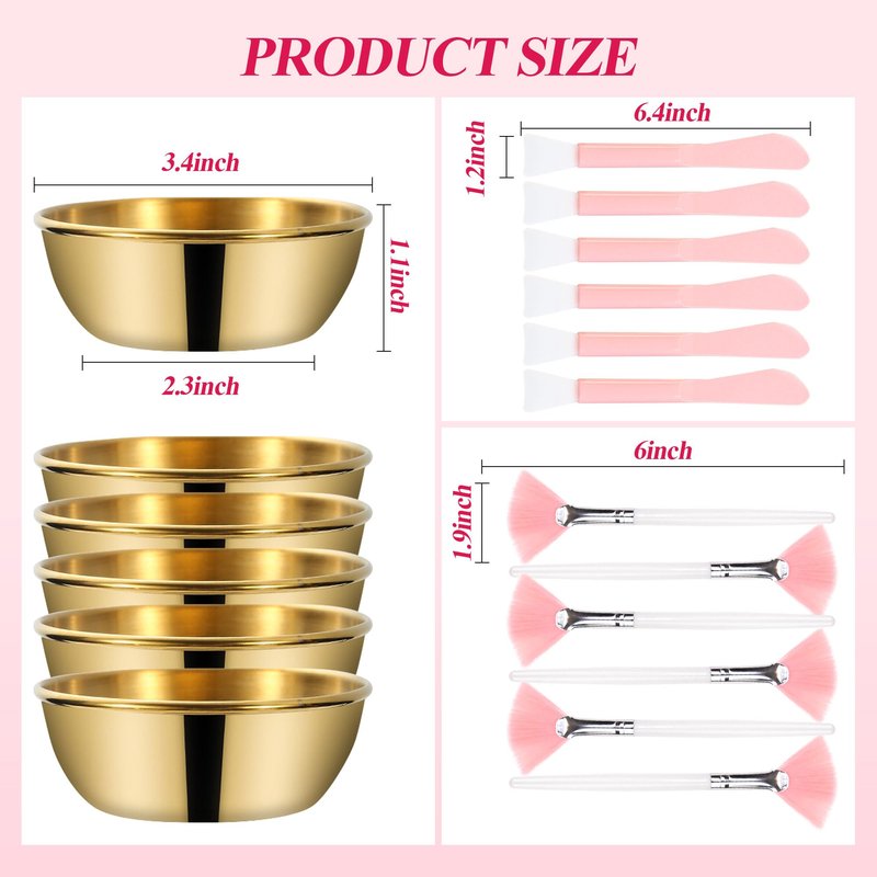 GRETJOB Professional Facial Bowls Set for Estheticians - 36 Pcs Mixing Bowls with Brush & Spatula | Facial Mask Mixing Kit for Spa & Home Use