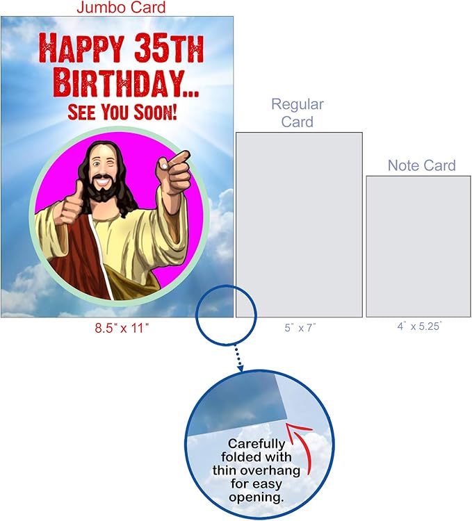 NobleWorks - 35th Funny Birthday Greeting Card (8.5 x 11 Inch) - 35 Years Old, Big Milestone Birthday Humor Card from Group - See You Soon 35 J9402MBG