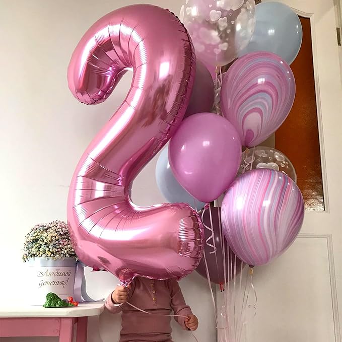 Pastel Pink Number 9 Balloon, 40 Inch Pearl Light Pink 9 Balloon Number for Girls, Foil Digital 9 Balloon Helium, Large Pink 9th Birthday Balloons for Girls Baby Shower Princess Party Decorations