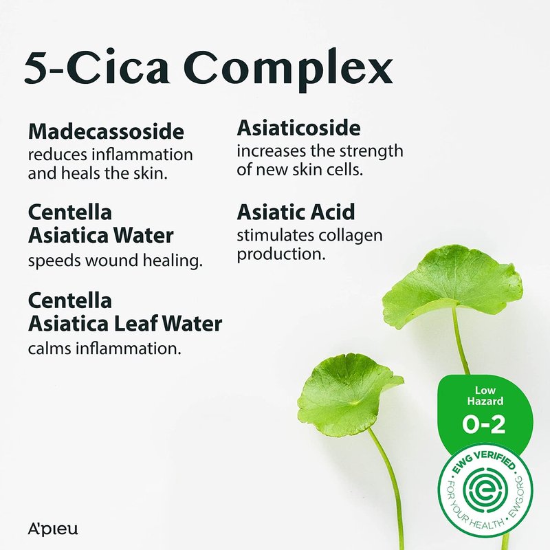A'PIEU Madecassoside Cream 2X (1.69 fl oz) - for Combination and Blemish-Prone Skin, Helps Soothe Dryness, Sun Damage, Even Dark Spots - Centella Asiatica, Asiaticoside, Asiatic Acid