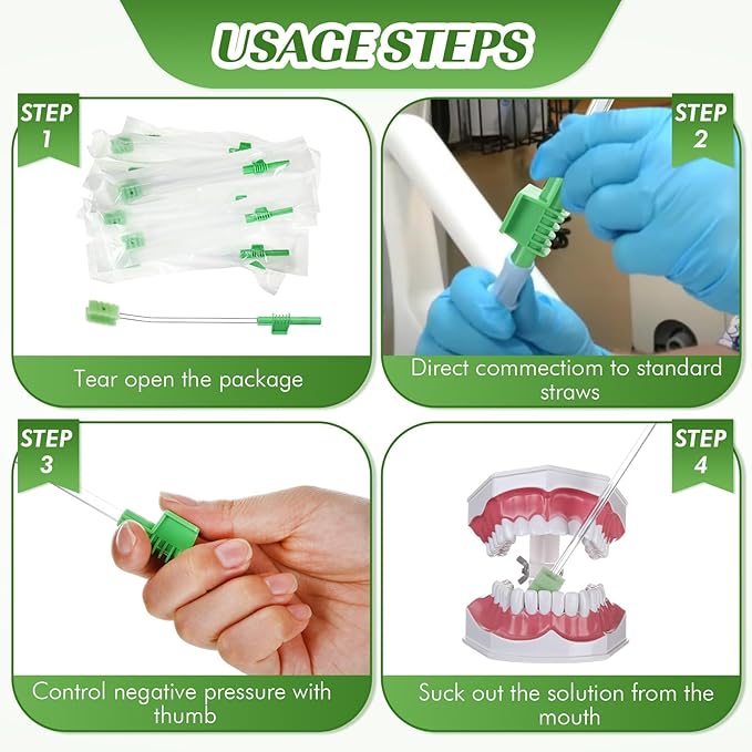 100 Pcs Oral Care Single Use Suction Swab Bulk Disposable Suction Toothbrush Individually Wrapped Swab Sponge for Elderly Adults Oral Dental Mouth Care