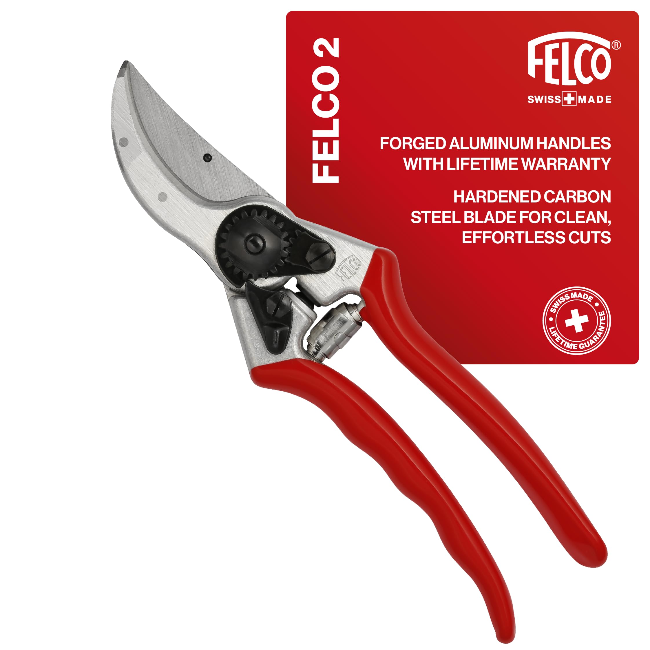 Felco F2 Pruning Shears – 9.25" Swiss-Made Garden Clippers for Professional Pruning | Hand Pruners for Gardening | Garden Tool Cutter with Precision Bypass Blade, Aluminum Body, Replaceable Parts