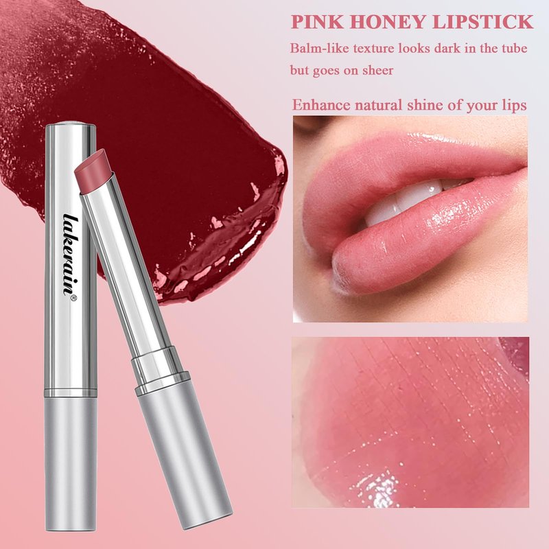 SHEEYOON Honey Lipstick Tinted Lip balm, Hydrating Nourishing Sheer Formula Lipstick, Natural Glossy Finish (1 PC PINK)