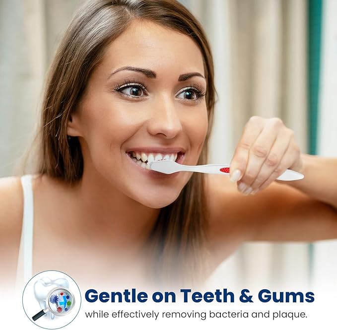 50 Toothbrushes Bulk Wholesale Quantity Standard Size, Dental Care Toiletries, Medium Soft Bristles, Individually Wrapped, Homeless Care, Disposable Use, Hotels, Travel,