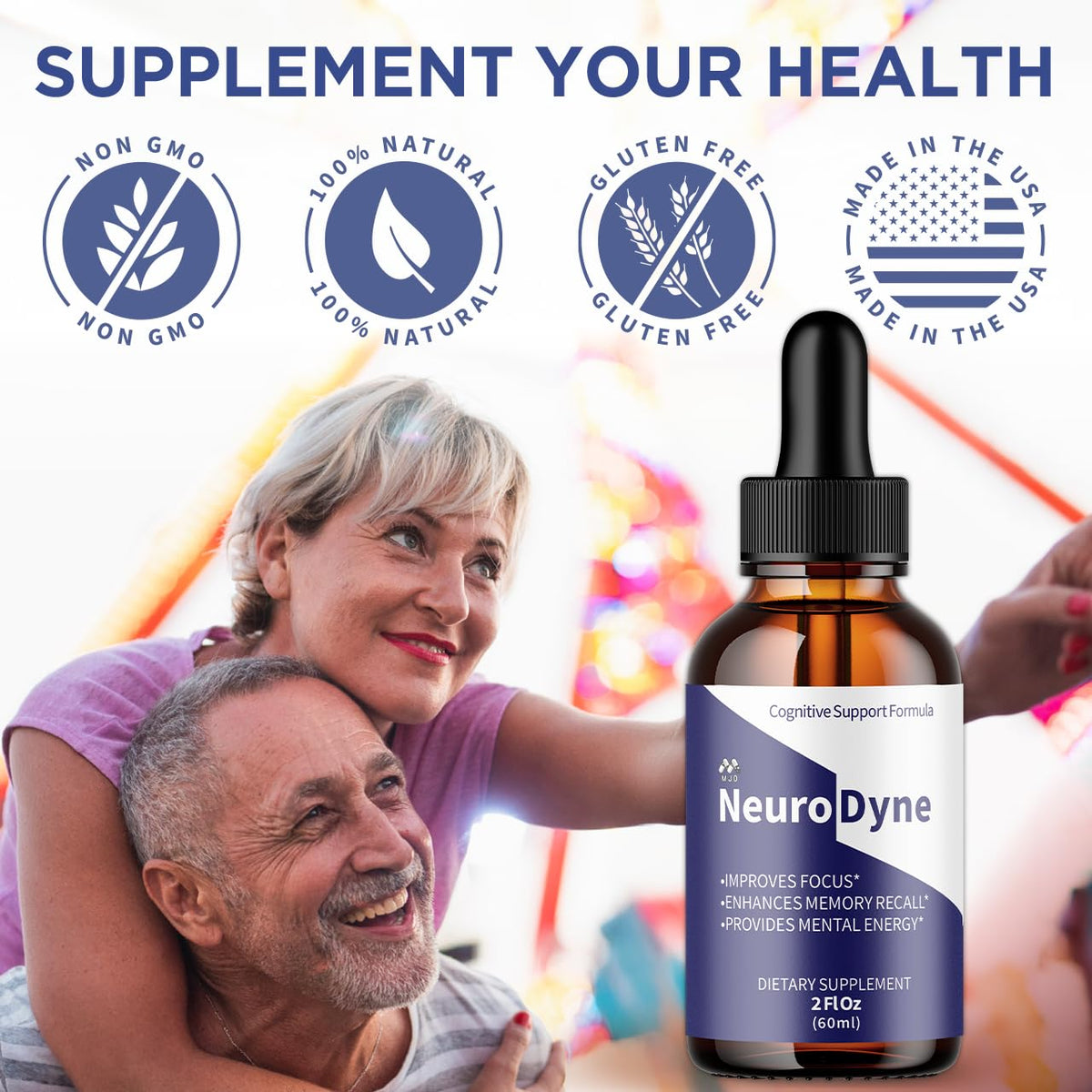 (3 Pack) Neurodyne Drops, Official Neurodyne Memory Drops with All Natural Ingredients, Advanced Neuro Dyne Supplement for Joint Health and Nerve Support with Vitamins for Women and Men (90 Servings)