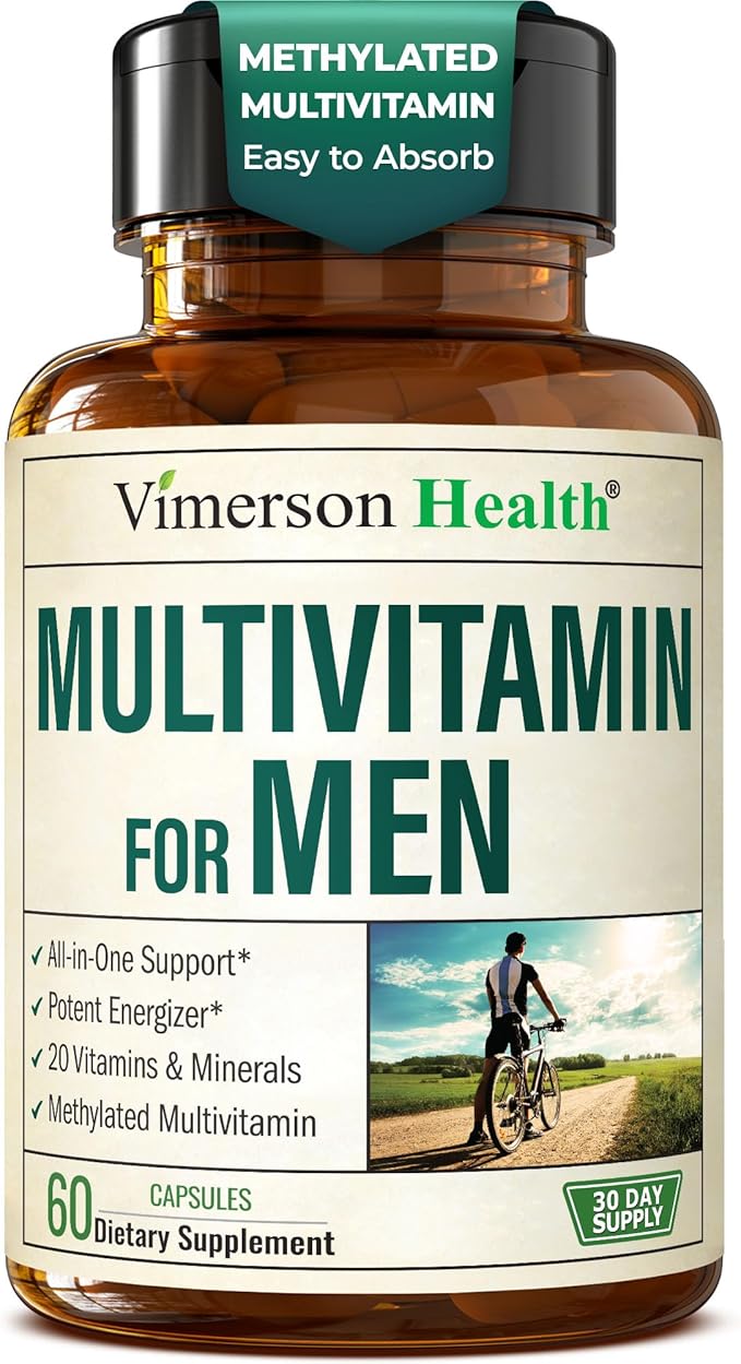 Multivitamin for Men – Methylated Mens Multivitamins & Multiminerals Capsules with Vitamin B12, A, D, C, Zinc, Magnesium & More for Complete Daily Support – High Potency Bioavailable Vitamins for Men
