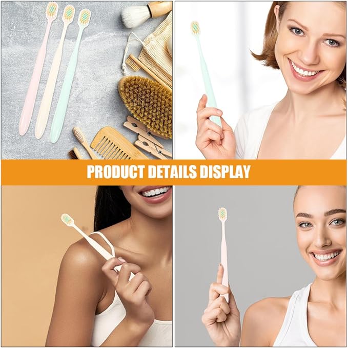 Soft Bristles Toothbrushes for Adults 9pcs Wide Thin Brush Head Manual Toothbrushes Extra Soft Bristle Household and Travel Use Gum Care