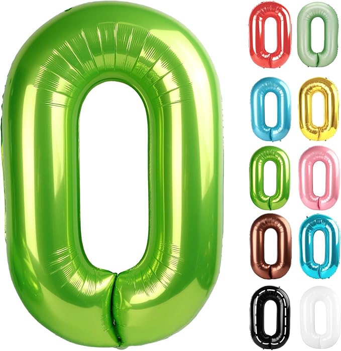 Light Green Number 0 Balloon 40 Inch, 0 Balloon Numberfor 10th 20th 30th 40th 50th 60th Birthday Decorations, Light Green Party Supplies for Men Women