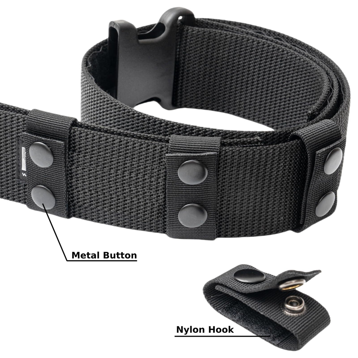 VEPKOIT 4 Pcs Belt Keepers for Duty Belt, Nylon Duty Belt Keepers with Double Snaps for 2"/2.25" Wide Belt, Tactical Belt Loop Keeper for Police Duty Belt Law Enforcement Accessories Tactical Gear (4)