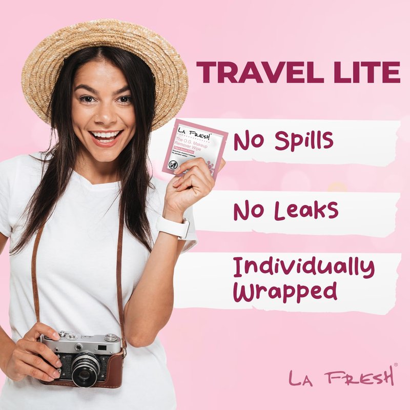 La Fresh Makeup Removal Facial Cleansing Wipes, Waterproof, 50 Count - Skin Care Travel Essentials
