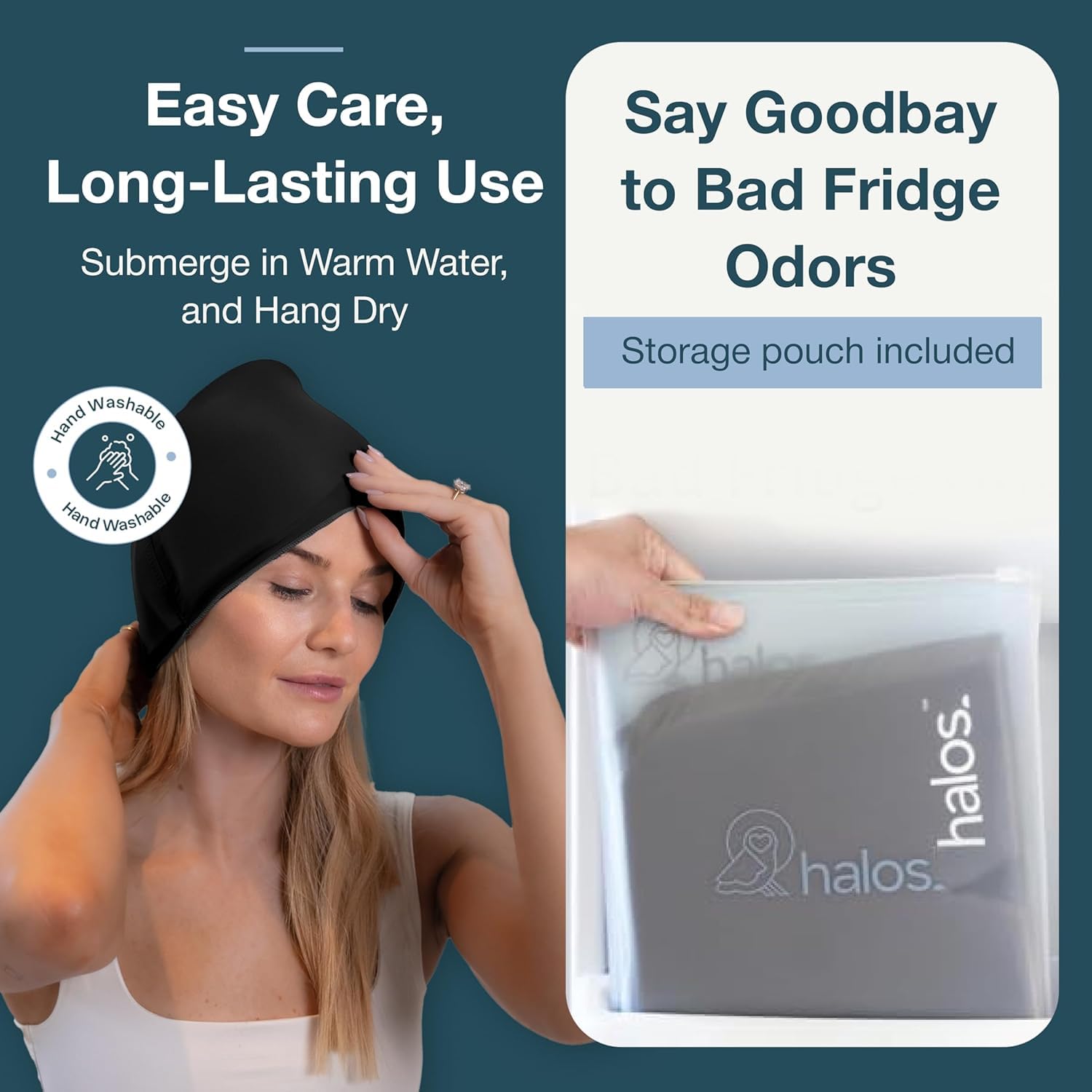 Myhalos® Migraine Relief Cap, Ice Hat for Migraines, Headache Relief Cap, 30% More Gel, Hot & Cold Therapy Head Ice Pack, Cooling Headache Hat, Tension Wrap, Hangover Cap, Ice Face Mask