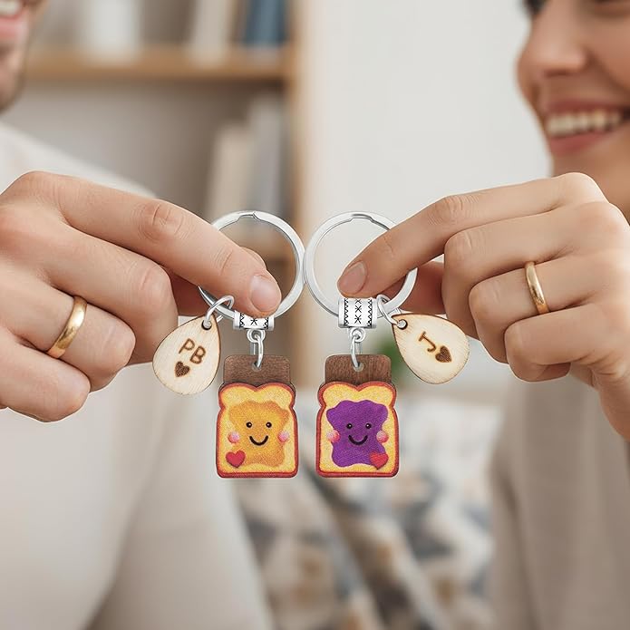 Cute Toast Keychain for Girls, New Beginnings Gifts for Best Friend as Next Chapter Stuff, Cute Love Engagement Housewarming Birthday New Job Gifts for Coworker Couple Bestie Sister Parents