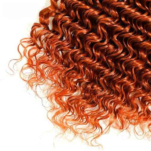 34 34 34 inch #350 Deep Wave Bundles Human Hair Ginger Bundle Ginger Wet and Wavy Bundles Same Length Grade 8A Remy Hair Weave