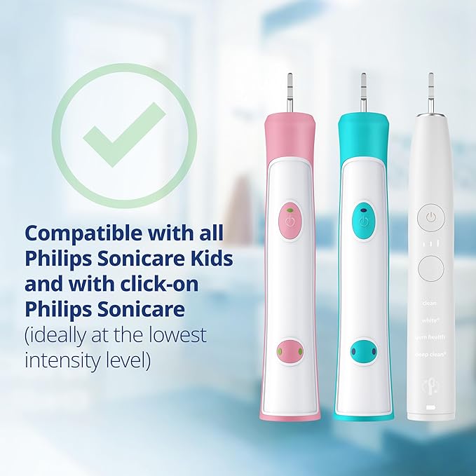 demirdental Kids Mini Toothbrush Heads Compatible with Philips Sonicare Compact Kids Toothbrush Heads - Replacement Heads Sensitive - Brush Heads from Ages 3 to 6 - Magenta - Replaces HX6038-8 Pack