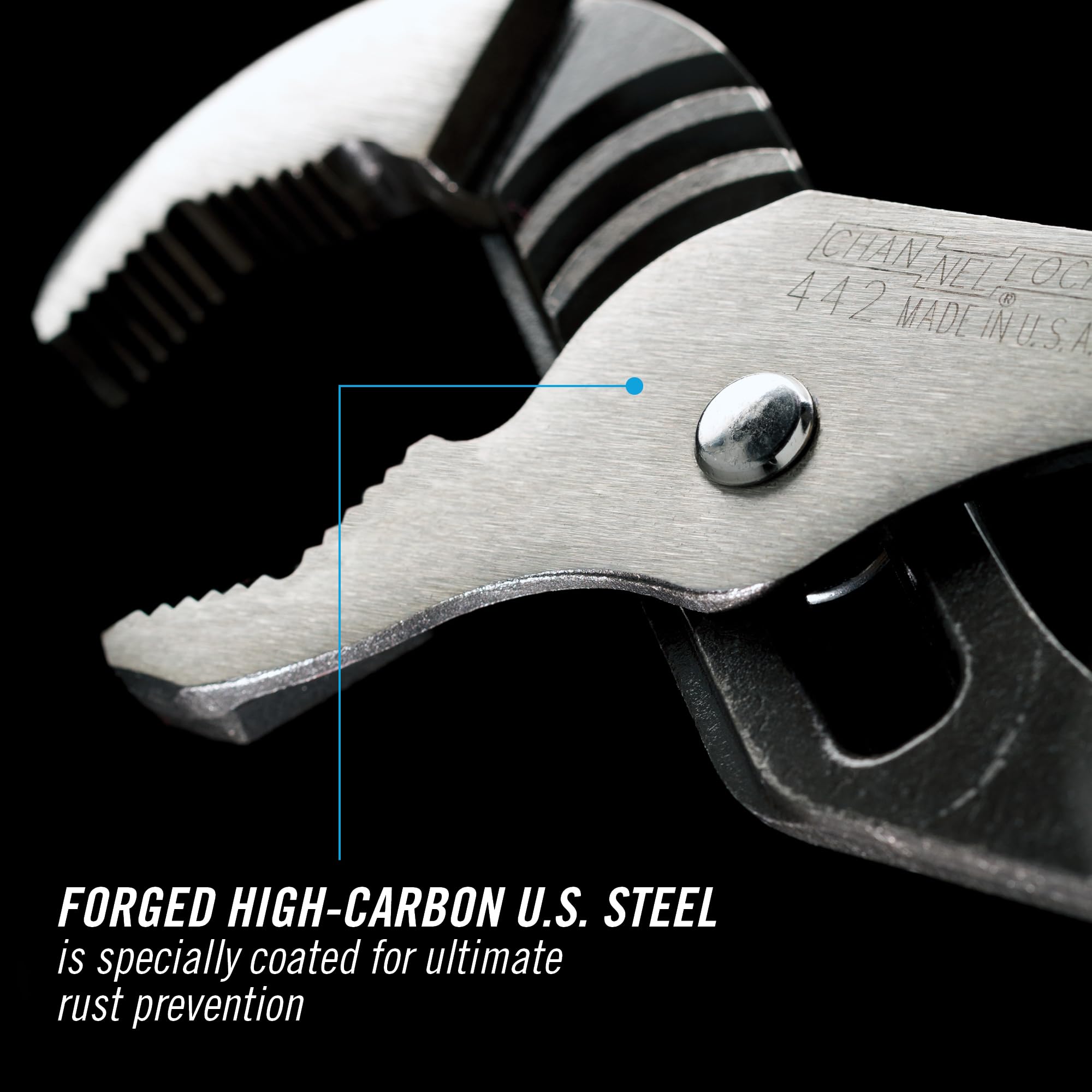 Channellock Tongue & Groove Plier 442 - V-Jaw, High Carbon Steel - 12 Inch