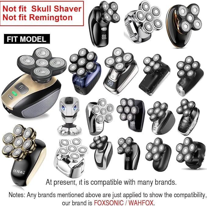 Universal 5 Blades Magnetic Head Shaver replacement Blades Compatible with FREEDOM BIRD shaver 5 blade head shaver replacement heads