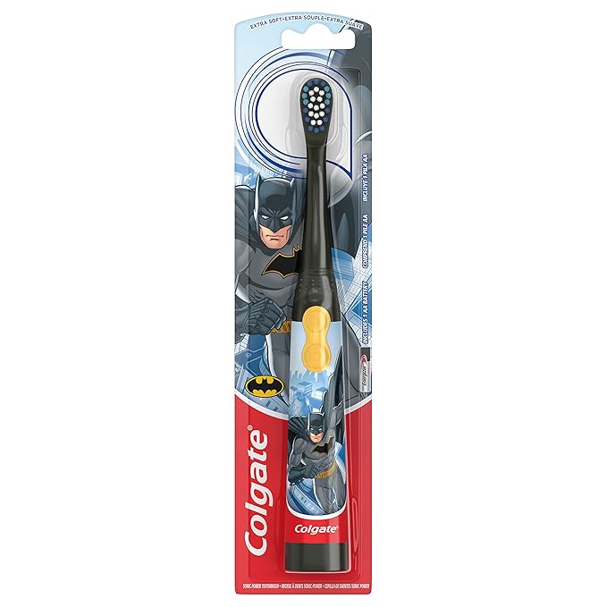 Colgate Kids Battery Powered Toothbrush, Batman, Extra Soft Toothbrush, Ages 3 and Up, 1 Pack