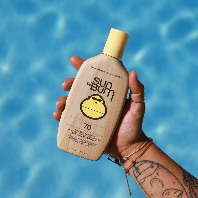 Sun Bum Original SPF 70 Sunscreen Lotion | Vegan and Hawaii 104 Act Compliant (Octinoxate & Oxybenzone Free) Broad Spectrum Moisturizing UVA/UVB Sunscreen with Vitamin E | 8 oz (Pack of 2)