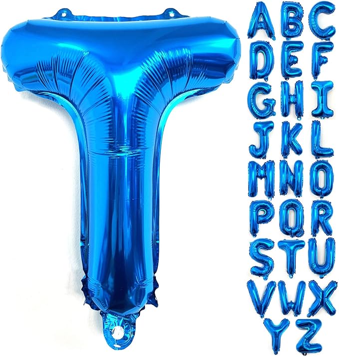 Lovoir 40 Inch Large Blue Letter T Balloons Big Size Jumbo Mylar Foil Helium Balloon for Birthday Party Celebration Decorations Alphabet Blue T