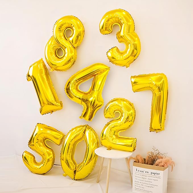 Gold Number Balloons Birthday Balloons - Giant Gold Number 8 Balloon 40 inch, Numbers Balloon Birthday Decorations, Gold Party Supplies for Women Men