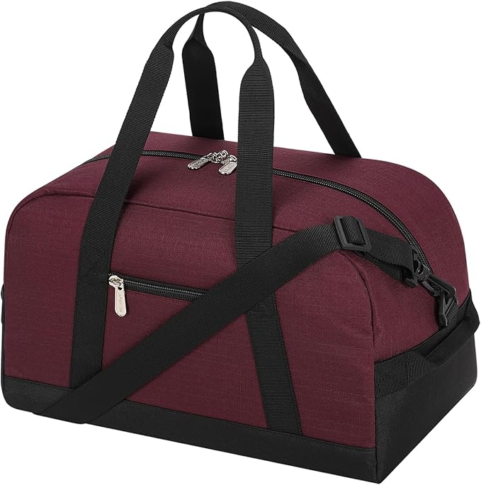 Apenze Small Gym Bag 14 inch lightweight Carry On Mini Duffel Bag for Travel Sport - Wine Red