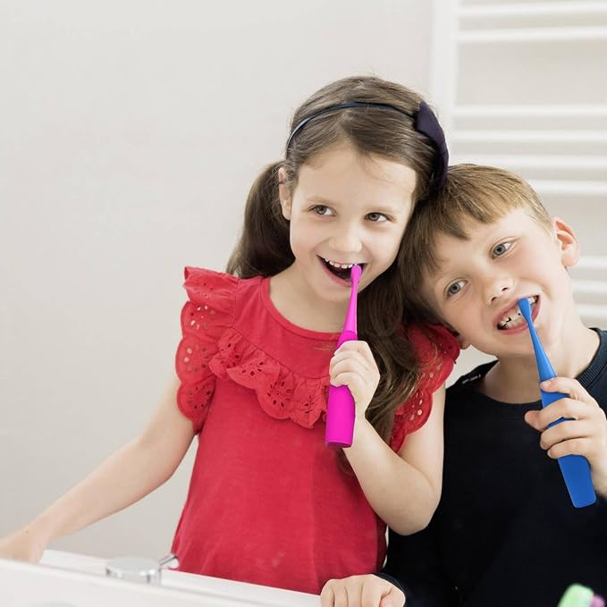 Replacement Toothbrush Heads Compatiable with Burst Kids Electric Toothbrush, Soft Charcoal Bristles for Gentle on Gum and Deep Cleaning, Pack of 10, Pink