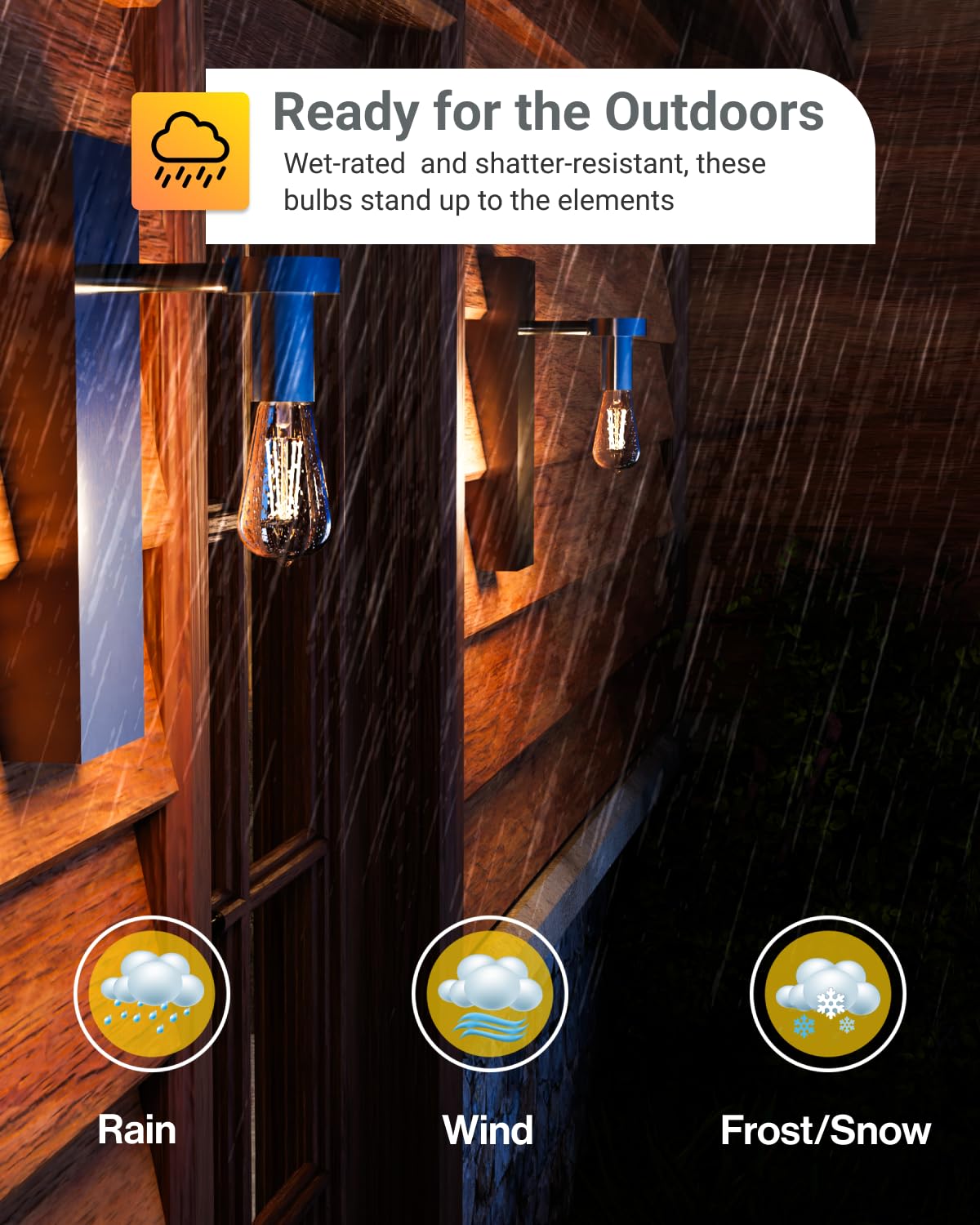 12 Pack Dusk to Dawn LED Outdoor Lights Bulb, ST64 Edison Style Automatic Light Sensing Bulbs, 800 LM, 7W (60W Equivalent), ST19, 3000K Warm White, E26 Base UL