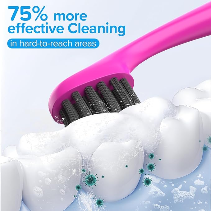 Replacement Toothbrush Heads Compatiable with Burst Kids Electric Toothbrush, Soft Charcoal Bristles for Gentle on Gum and Deep Cleaning, Pink, Pack of 5