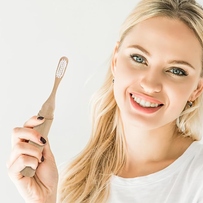 Folding Toothbrush with Soft Bristles Portable Adult Toothbrush Eco-Friendly Foldable Oral Care for Travel and Daily Use