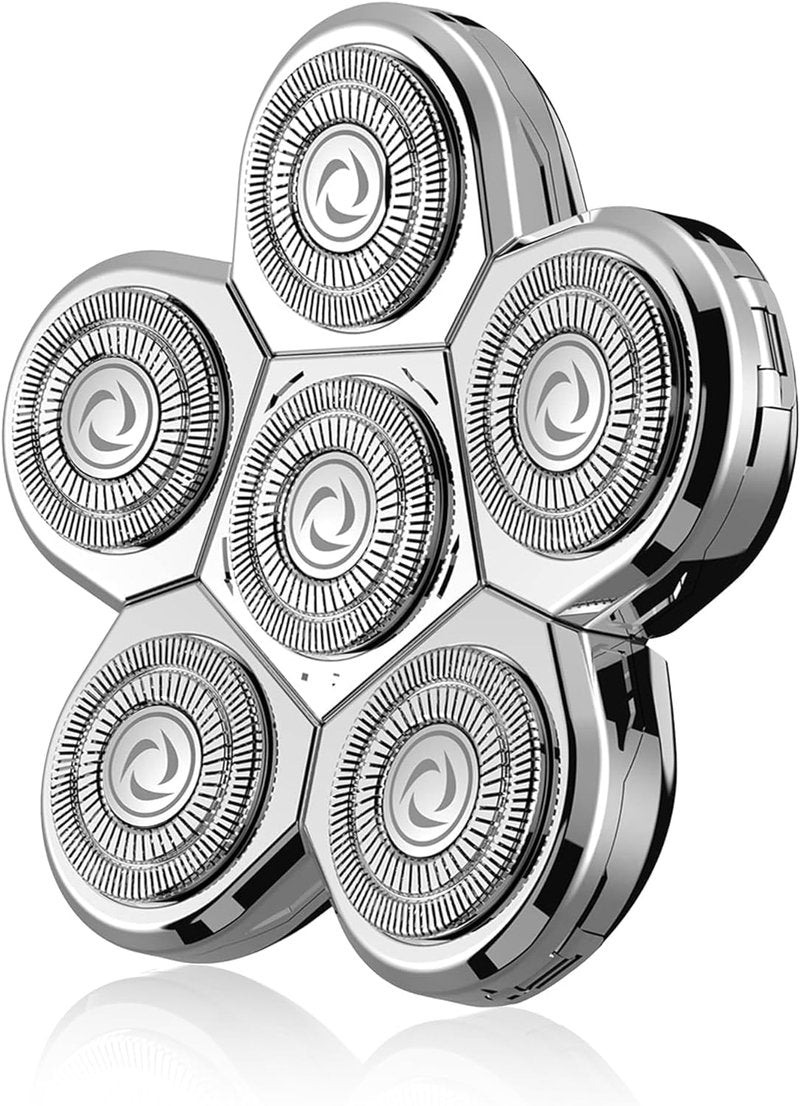 Kibiy 6D Blade Replacement Heads,Electric Shaver Replacement Head for Electric Razor for Men Wet and Dry Compatible Many Models Waterproof Head Razor-Silver
