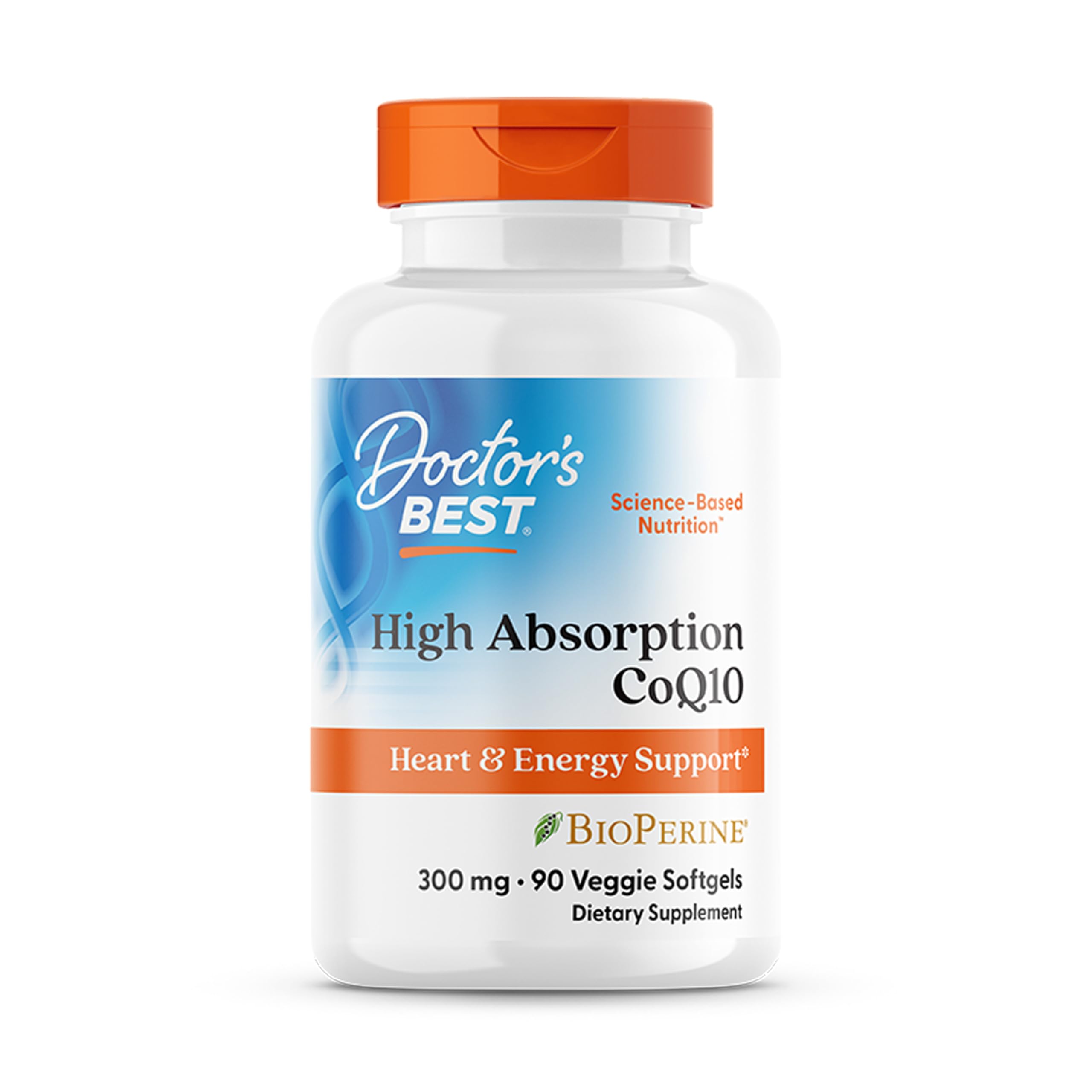Doctor's Best High Absorption CoQ10 300mg with BioPerine Supplement - Coenzyme Q10 Softgels for Heart Health & Antioxidant Support, CoQ10 300 mg for Women & Men, Non GMO - 90 Veg Softgels