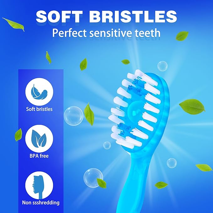 Mini Disposable Toothbrushes with Toothpaste 5 in 1 Travel Toothbrush Individually Wrapped Portable with Toothpaste + Tongue Scraper + Picks+Floss Travel Case (Peach, 10)
