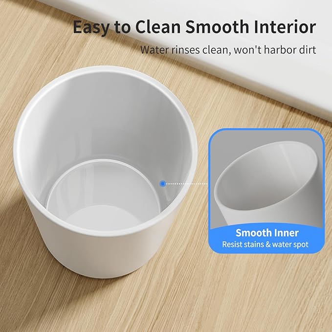 Toothbrush Cup 13.75oz 390ml with Non-Slip Pad, Easy to Clean Bathroom Cup 2Pcs, Reusable Plastic Bathroom Tumbler, Grey