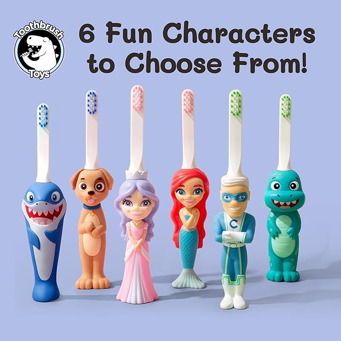 Kids Soft Bristle Princess Toothbrush for Ages 2+, Gentle and Cute Toothbrush for Children with Replaceable Brush Head, Ergonomic Handle Kids Brush for Teeth Care Ideal for Toddlers, Princess Design