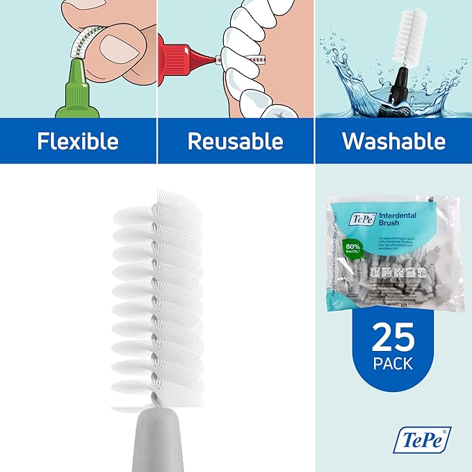 TEPE Interdental Brushes Original Grey 1.3 mm Pack of 25