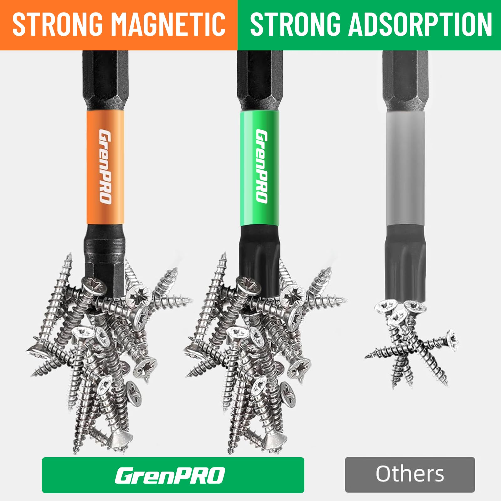 GRENPRO Impact Screwdriver Bits Set, 35Pcs 2” Allen Wrench Drill Bit Set (Metric & SAE)/Trox, Premium S2 Steel Magnetic 1/4" Hex-Shank Bit Set,CNC Machined, Automotive Mechanic Home Repair