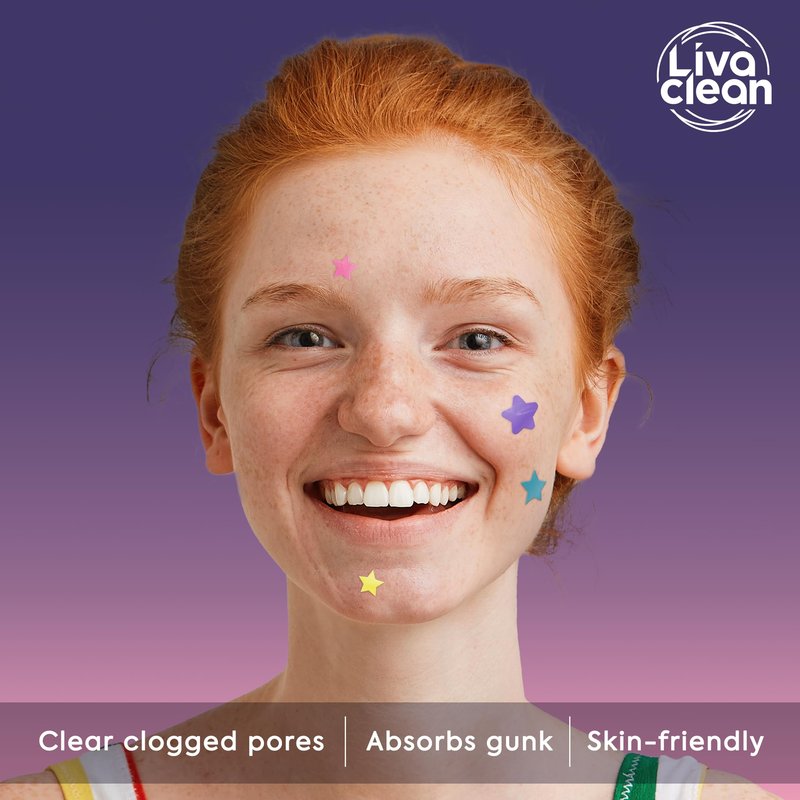 LivaClean 720 CT (3 Pack of 240) Superstar Pimple Patch for Face - Salicylic Acid & Tea Tree, Hydrocolloid Acne Patch, Pimple Patches Star Cute Zit Patches - 3 Sizes, 4 Colors
