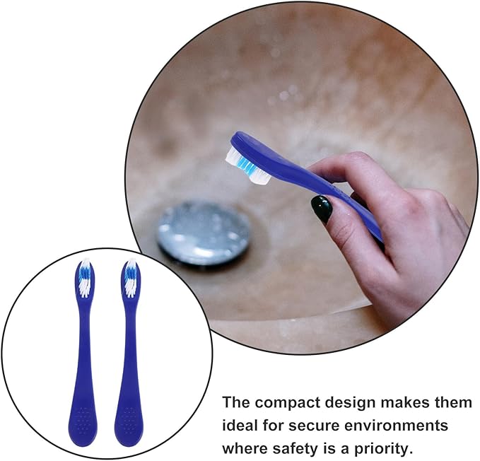 Healvian 10Pcs Small Short Handle Anti-Self- Toothbrushes 13.5Cm for Prisons Hospitals Centers Portable Travel Oral Care