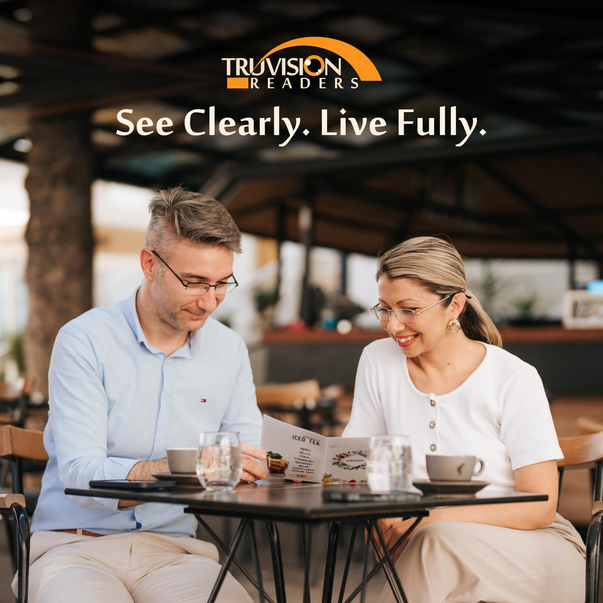 TruVision Readers 3 Pk - Gold Metal Frames and Clear Acrylic Lenses 3.25
