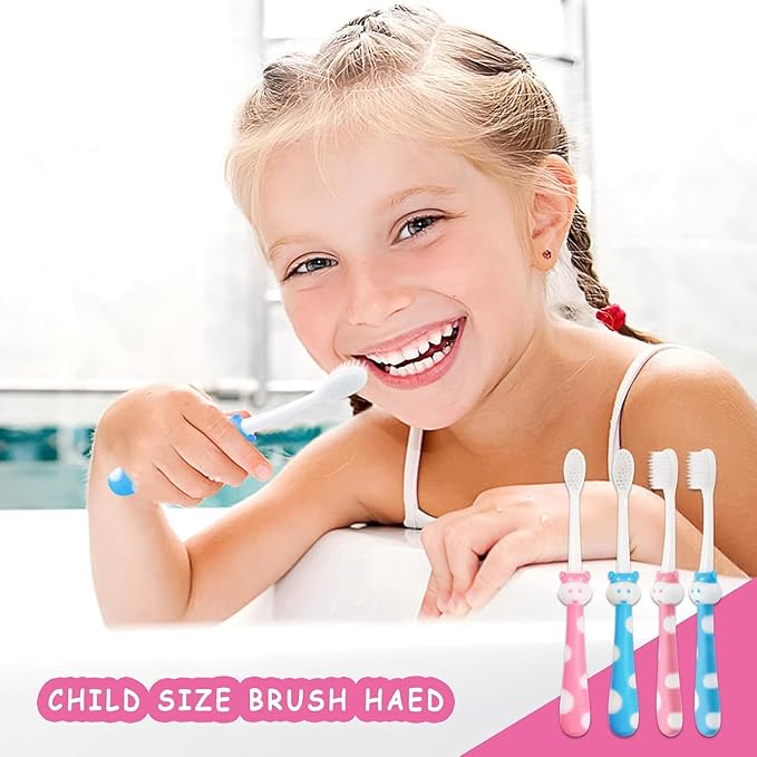 Disposable Kids Toothbrushes Individually Wrapped Bulk, 100 pcs Toddler Kids Toothbrush for Age 2+ Children Toothbrush Set Soft Toothbrushes for Kids Boys Girls