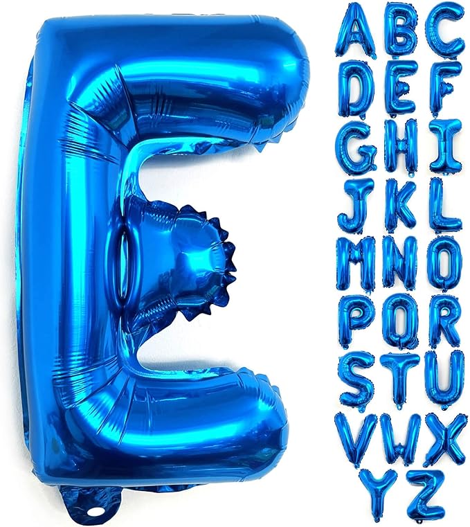 Lovoir 40 Inch Large Blue Letter E Balloons Big Size Jumbo Mylar Foil Helium Balloon for Birthday Party Celebration Decorations Alphabet Blue E
